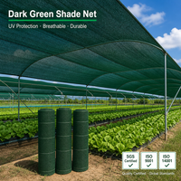 Filet d'ombrage agricole en HDPE vert foncé, résistant aux intempéries, tricoté warp, anti-UV, taux d'ombrage 30%-90%, pour la protection des cultures en serre