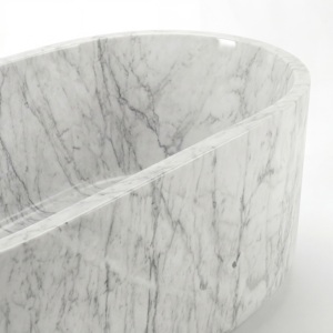 Baignoires ovales modernes sur mesure de luxe, exclusives, en marbre blanc/carrara, autoportantes, pour salle de bain, villa, hôtel - Product Image 4