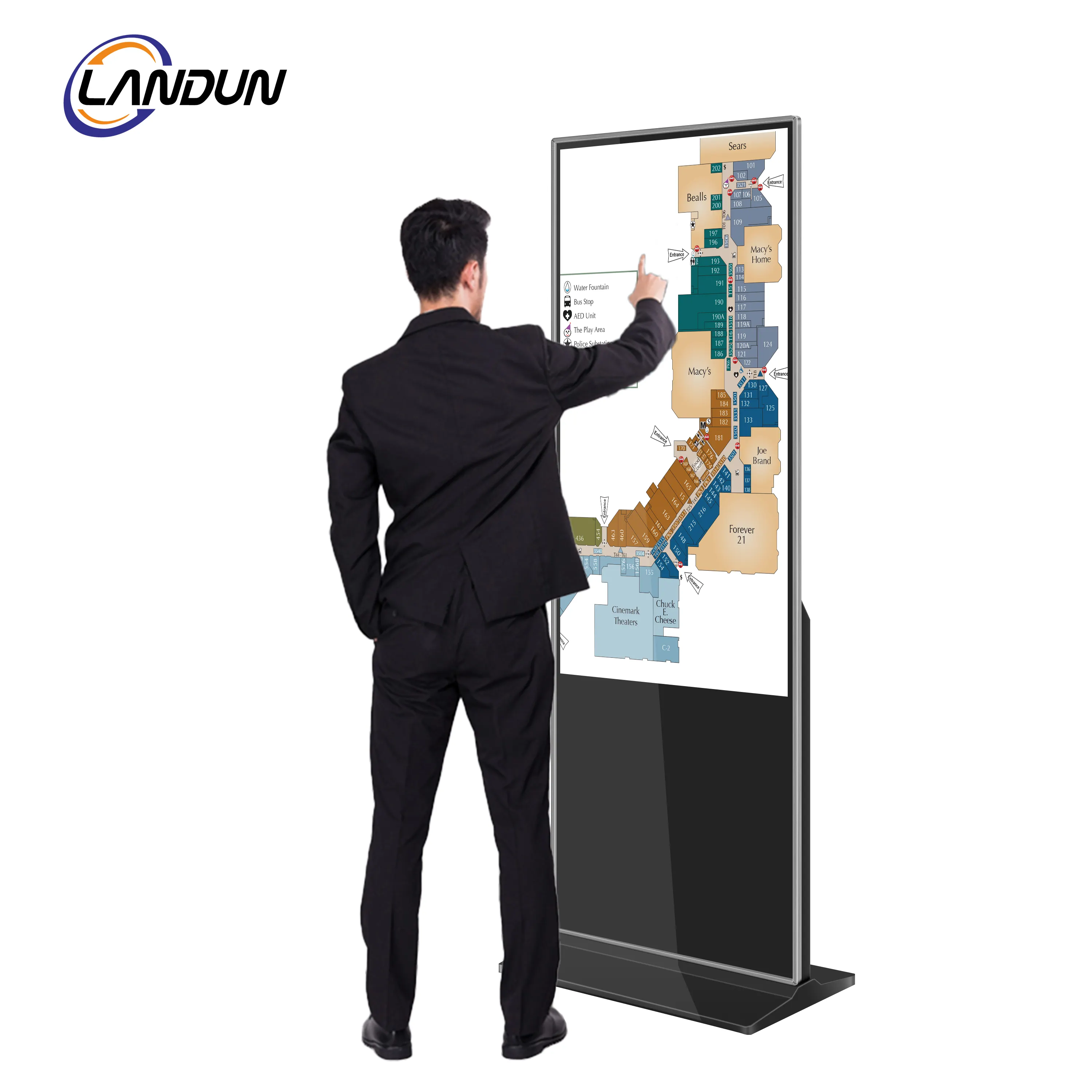 Infrared Touch 32 Inch LCD Interactive Kiosk Floor Standing Vertical Window 7/10 Indoor HD LCD Intelligent Advertising Monitor