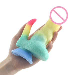 Consoladores realistas artificiales Color del arco iris Lindo pene Anal Plug Juguete sexual de doble extremo para mujeres Masaje vaginal - Product Image 5