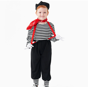 Disfraz <span class=keywords><strong>de</strong></span> Artista Mímico para Niños, Halloween, Purim, Niños y <span class=keywords><strong>Niñas</strong></span>, Disfraz <span class=keywords><strong>de</strong></span> Payaso Callejero, Espectáculo <span class=keywords><strong>de</strong></span> Mímica, Cosplay, Fantasía, Disfraz Elegante - Product Image 5