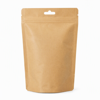 Sachet Doypack en papier kraft refermable avec fermeture éclair et trou de suspension pour l'emballage de bonbons, snacks et aliments
