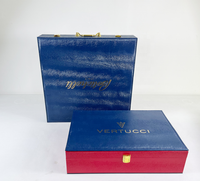 Perruques avec logo personnalisé montre porte-documents pour le vin boîte d'emballage de parfum cosmétique boîte cadeau de luxe en bois et cuir avec papier texturé
