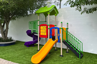 Aire de jeux pour enfants en plastique populaire, toboggan d'intérieur et d'extérieur à vendre