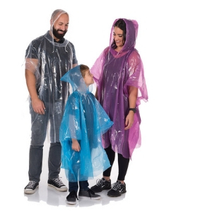 Gran oferta, paquete de 4 piezas, capa de lluvia transparente para Poncho para adultos, de plástico impermeable para emergencia Poncho, paquete para excursiones al aire libre - Product Image 6