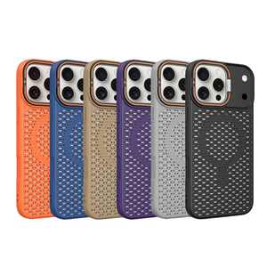 Original Cooling Magnetic <b>holder</b> Phone case for <b>iPhone</b> 17 16 15 14 Pro Max Converted stand Breathable Mesh Honeycomb Back Cover - Product Image 1