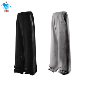 Pantalon droit vintage personnalisé de haute qualité 430G avec logo peint par pulvérisation pour l'automne-hiver (vente en gros) - Product Image 1