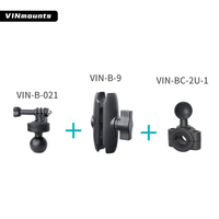 VINmounts mittlere Schienenunterlage mit Universal-Action-Kamera-Adapter Fahrrad-Kamera-Halterung für Mountainbike / Motorrad-Sportkamera