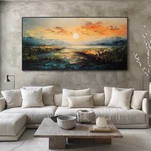 <span class=keywords><strong>Pittura</strong></span> paesaggistica SQ <span class=keywords><strong>acqua</strong></span> tranquilla lago tramonto <span class=keywords><strong>pittura</strong></span> a olio canne da parete arte calma tranquilla decorazione da sera <span class=keywords><strong>pittura</strong></span> blu <span class=keywords><strong>verde</strong></span> <span class=keywords><strong>acqua</strong></span> - Product Image 2