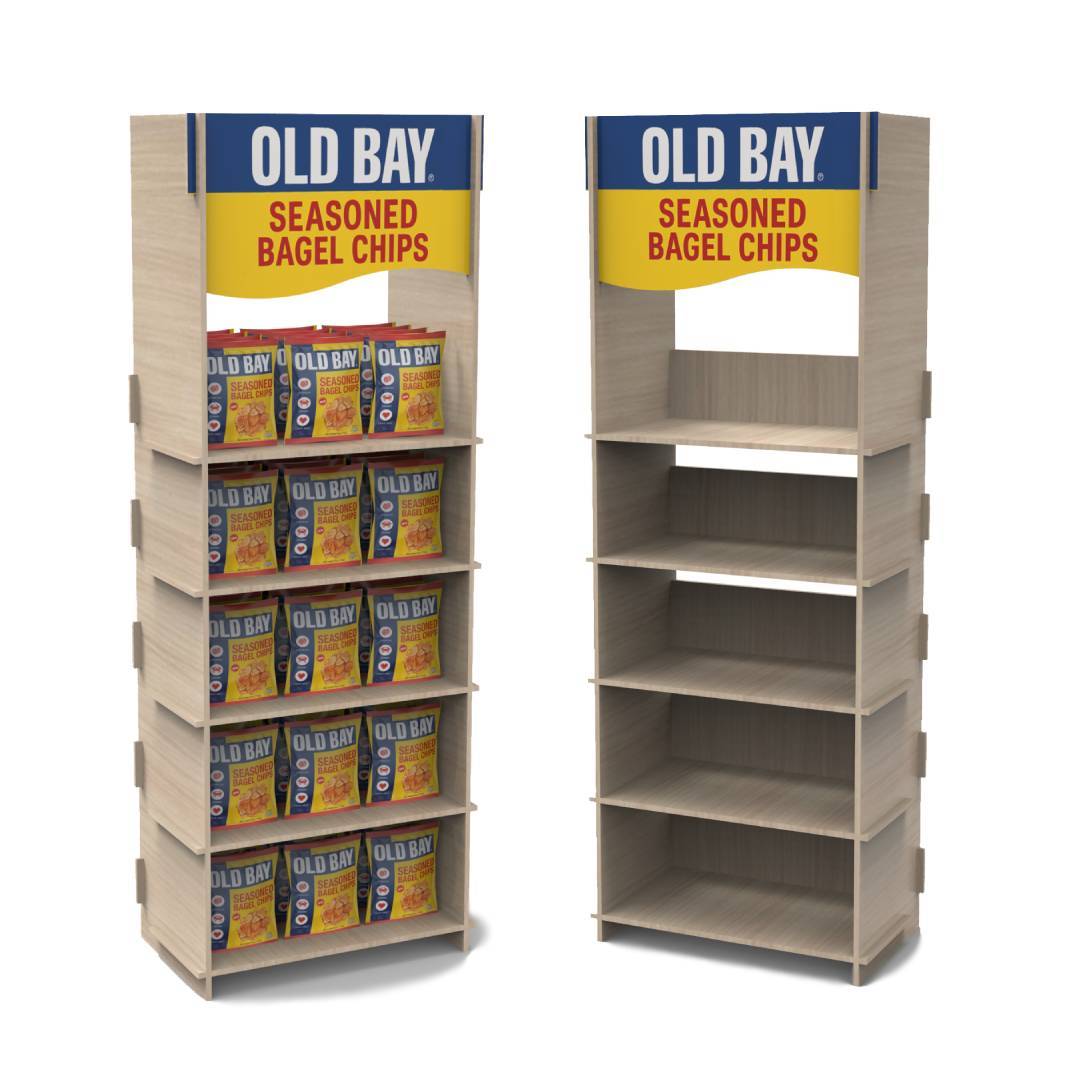 Custom Wooden Easy Assemble Display Rack for Snack & Chips Display Stand for Retail for Supermarkets & Retail Stores — view 1