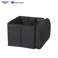 Boîte de rangement pour voiture et support lombaire tout-en-un, bac de rangement pliable universel en tissu Oxford pour sièges