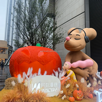 Citrouille gonflable lumineuse en peluche avec nœud pour la décoration commerciale, la publicité et les grands événements de la fête d'Halloween