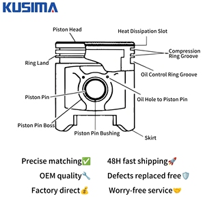 Pistone da 86mm con Anello per Ford Transit V348 2.2 TDCi e Mazda U201-11-SG0 BK2Q-11-SA0 BK2Q-6110-D1F BK2Q-6110-D1E STD +050mm - Product Image 4