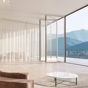 <span class=keywords><strong>glas</strong></span>-faltbare terrassentür aluminium lamellenhäckchen standgerät vertikale falttür - Product Image 6