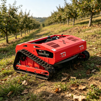 Tondeuse robotisée tout-terrain industrielle, forte capacité de montée, télécommandée, à essence, pour la coupe de l'herbe sur pentes raides et terres montagneuses