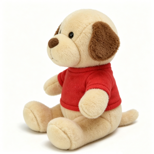 Peluche de Perro Personalizado con Camiseta Roja, 31cm-50cm, Juguete de Peluche Suave para Bebés y Niños Pequeños, Unisex - Product Image 1