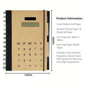 Customized A6 Spiral Bound Notebook Multifunction Electronic Calculator Pen Paper Cover Print Memo Pad <b>Sticky</b> <b>Notes</b> - Product Image 2