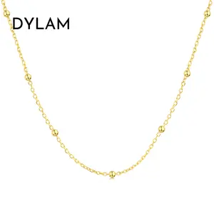 Dylam minimalist केबल श्रृंखला हार महिलाओं के गहने थोक 18K गोल्ड इतालवी गहने बनाने के लिए 925 स्टर्लिंग चांदी की चेन