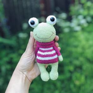 Jouets en crochet personnalisés de haute qualité, amigurumi, animaux en peluche, grenouille à pattes longues, jouet en crochet mignon pour enfants - Product Image 4