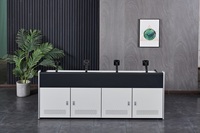 Console de salle de contrôle de sécurité 3 moniteurs, mobilier technique professionnel modulaire, fournisseur