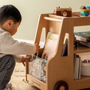 Jouets éducatifs en bois à tirer, grand chariot <span class=keywords><strong>de</strong></span> <span class=keywords><strong>rangement</strong></span> Montessori, jeux multifonctions, trotteur pour bébés et enfants - Product Image 4