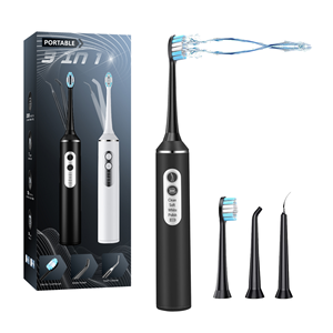 3-in-1 Sonic Toothbrush and Water Flosser Kit, Deep Cleaning Teeth Whitening Combo, USB-C Fast Charge Oral Care Set for Travel