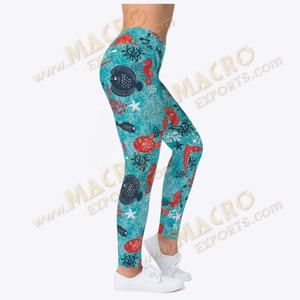กางเกงโยคะพิมพ์ลายแบบซับลิเมชั่นสำหรับผู้หญิง ไซส์ XS-XXL ป้องกันแบคทีเรีย แห้งเร็ว ระบายอากาศได้ดี ผลิตจากโพลีเอสเตอร์และสแปนเด็กซ์ - Product Image 4
