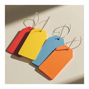 Dernière conception d'étiquette volante personnalisée <span class=keywords><strong>avec</strong></span> sac en papier Extrémités fendues Oeillet - Product Image 5