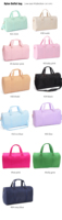 Sac de sport et de voyage portable en nylon, résistant à l'eau, aux couleurs vives, pour la nuit, le week-end et la gym