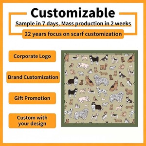 Adorable Multi-Breed Dog Digital Print <b>Scarf</b> 70*70cm Polyester Satin <b>Square</b> Neck <b>Scarves</b> for Women Casual Styling - Product Image 5
