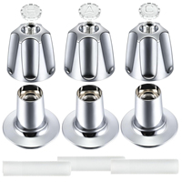 Bouton de douche 3 pièces en métal noir mat de remplacement PP VR baignoire douche baignoire robinet poignée remodelage garniture salle de bain robinet accessoires