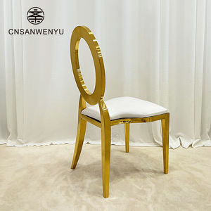 Chaise de salle à manger moderne en acier inoxydable doré pour la maison, la cuisine, les banquets de mariage, les événements, utilisation sur table à manger - Product Image 3