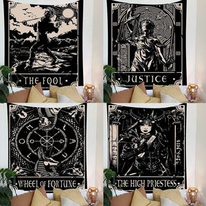 Multiusos negro blanco línea dibujo <span class=keywords><strong>Tarot</strong></span> serie tela cepillada felpa corta dormitorio estética 3D impresión Digital tapices - Product Image 3