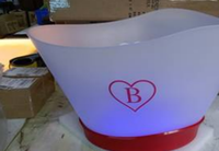 Bac à boissons éclairé par LED moderne en plastique noir, seau à glace LED pour discothèques