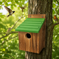 Nichoir durable pour oiseaux bleus avec porte de nettoyage, décoration de jardin résistante aux intempéries pour petits oiseaux sauvages