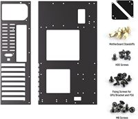 Boîtier d'ordinateur ATX Open Frame en acier avec fenêtre latérale et ports USB avant pour montage sur rack de PC DIY
