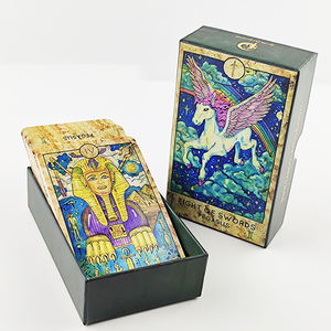 Livre de Guide électronique Oracle anglais personnalisé chaud beau tarot de Style sorcière avec boîte cartes de tarot en papier en gros - Product Image 1