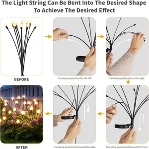 Lampes solaires de <span class=keywords><strong>jardin</strong></span>, lumière oscillante en forme d'étoile, oscillant au <span class=keywords><strong>vent</strong></span>, lampes solaires d'extérieur pour la décoration de la cour, du patio, du chemin - Product Image 6