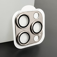 Protecteur d'écran en verre trempé pour objectif de caméra HD 3D pour iphone 15 plus pro max cadre en métal couverture arrière protecteur d'objectifs de caméra
