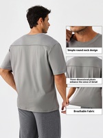 Aoyema-T-shirt de sport en coton polyester pour homme, haut de fitness ample et respirant, course à pied, entraînement, vêtements de sport décontractés à manches courtes