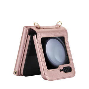 กระเป๋าใส่บัตรแบบสะพายข้างพร้อมสายคล้องมือถือสำหรับ Samsung <span class=keywords><strong>Z</strong></span> <span class=keywords><strong>Flip</strong></span> <span class=keywords><strong>3</strong></span> 4 5 6 7 8 เคสโทรศัพท์แบบ<span class=keywords><strong>พับ</strong></span><span class=keywords><strong>ได้</strong></span>  วัสดุหนัง - Product Image 4
