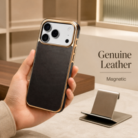 Étui de téléphone en cuir véritable ciré à l'huile, cadre en TPU, plaque arrière en PC, compatible avec les smartphones