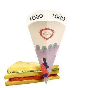 Boîte alimentaire biodégradable OEM pour petites entreprises, présentoir pour pop-corn et frites, boîte pyramidale <span class=keywords><strong>de</strong></span> couleur unie - Product Image 1