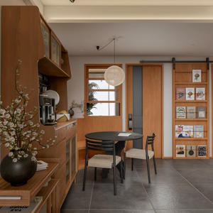 モダンデザインクラシックインテリアソリッドウッドバーンドア防音スライドハードウェアソフトクローズスチールプラスチック材料寝室用 - Product Image 3