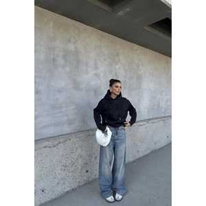 Sudadera con Capucha Azul Marino para Mujer, Marca Eyyo, Bordada - Product Image 2