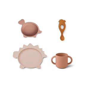 OEM y ODM sin BPA 1/2/3/4/5/6/7/8 Paquete de silicona para alimentación de bebés, juego de dinosaurios, plato, cuenco, cuchara, babero ajustable, taza abierta, taza de paja para bebé - Product Image 2