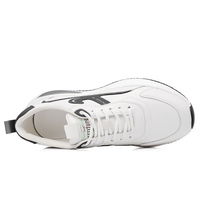 Chaussures de sport décontractées montantes pour hommes, élégantes et polyvalentes, toutes saisons, en cuir de vachette pleine fleur avec semelle en caoutchouc, style marche tendance