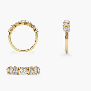 แหวนทองคำขาว 14k ประดับเพชรแท้ 0.85 กะรัต ชุบโรเดียม สไตล์ชาติพันธุ์ สำหรับผู้หญิง แหวนครบรอบ VS Clarity เครื่องประดับหรูหรา พร้อมส่ง - Product Image 4