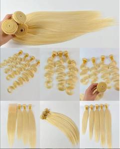 Letsfly Blonde Color 613# Raw Virgin Hair Bundles 100gram 10A 100% Human Hair Straight/<b>Body</b> <b>Wave</b>/Deep <b>Wave</b> Brazilian Wholesale - Product Image 2