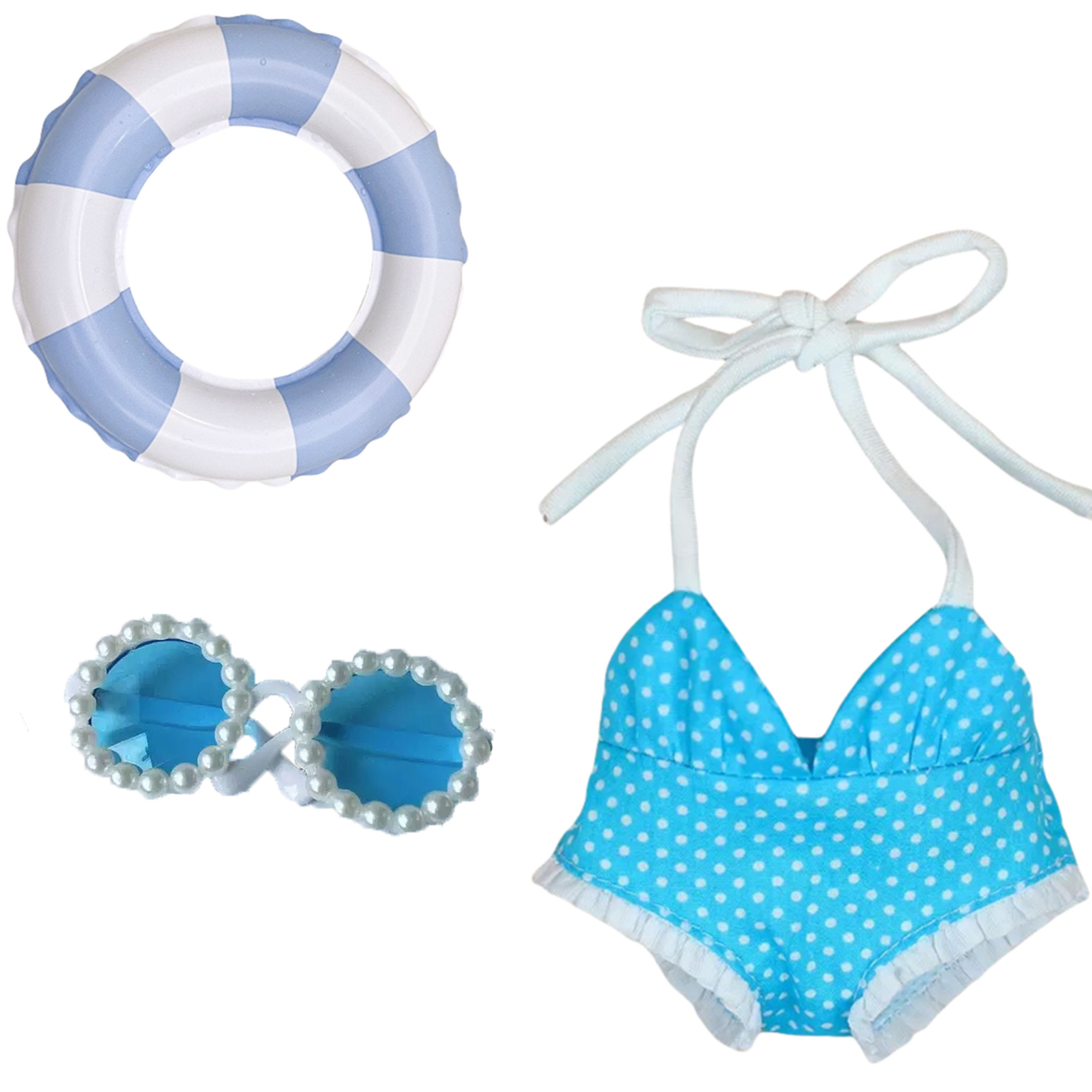 Bikini suit 3 - Glasses + swimsuit + swimming ring